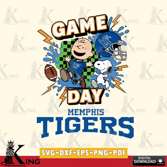Memphis Tigers Game Day Peanuts SVG, Cricut, Cut file  , Digital Download , Instant Download, Peanuts svg, NCAA svg, Football svg, Sport svg