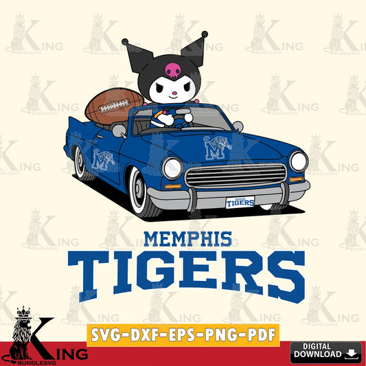 Memphis Tigers Kuromi Car Football Game SVG file, Cricut, Cut file  , Digital Download , Instant Download, Sanrio svg, Clipart