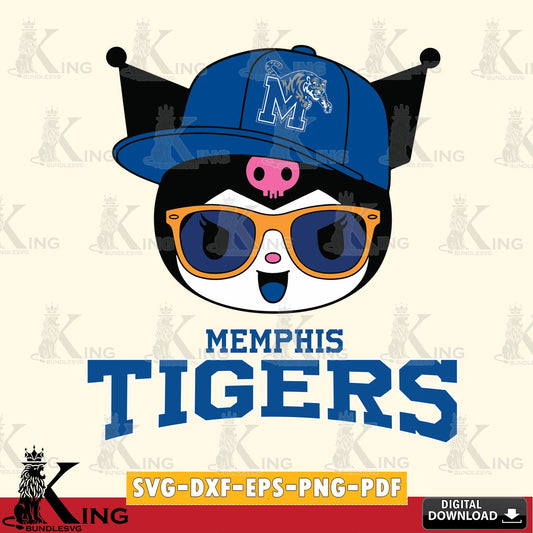 Memphis Tigers Kuromi Football Cool SVG file, Cricut, Cut file  , Digital Download , Instant Download, Sanrio svg, Clipart