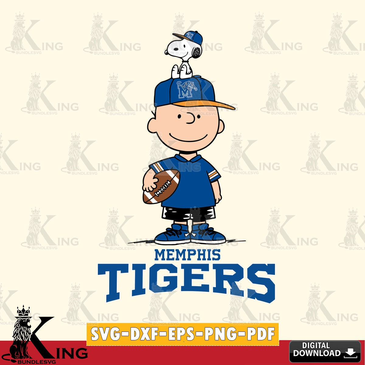 Memphis Tigers Peanuts Football Rugby SVG, Cricut, Cut file  , Digital Download , Instant Download, Peanuts svg, NCAA svg, Football svg, Sport svg