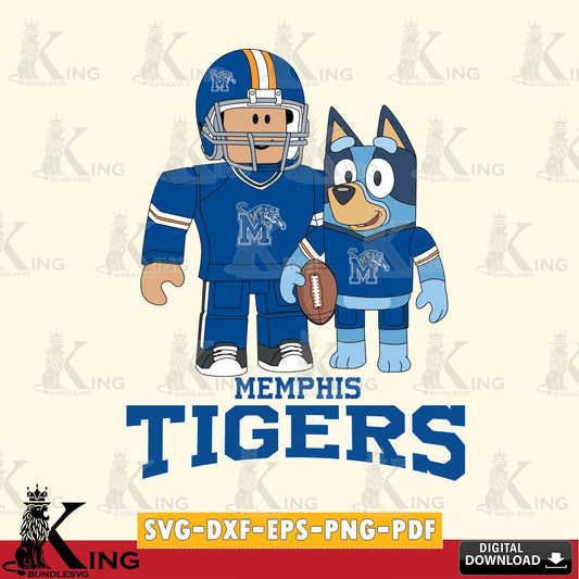 Memphis Tigers Roblox & Bluey Football SVG file , NCAA Cricut,  File cut , Digital Download , PDF File