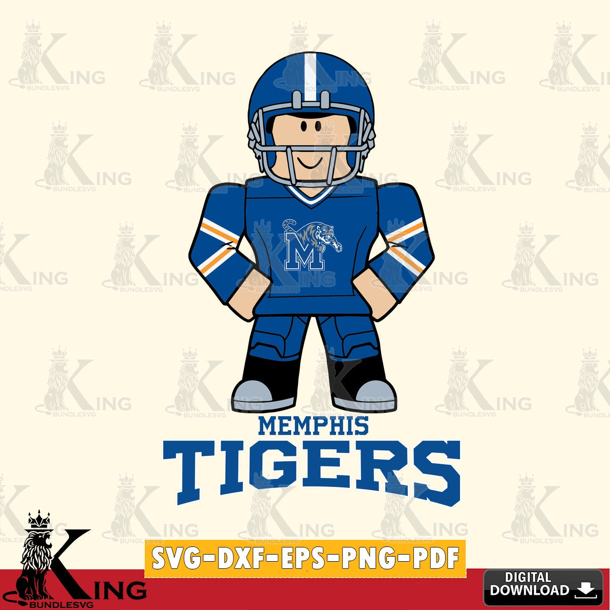 Memphis Tigers Roblox Cool Football SVG file , NCAA Cricut,  File cut , Digital Download , PDF File