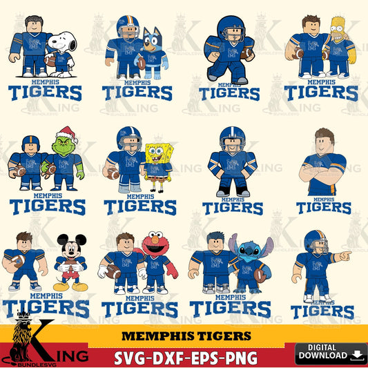 Memphis Tigers Roblox With Friends football NCAA Bundle SVG file , NCAA Cricut,  File cut , Digital Download , PDF File