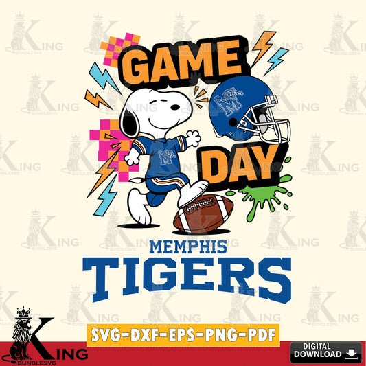 Memphis Tigers Snoopy Game day SVG, Cricut, Cut file  , Digital Download , Instant Download, Peanuts svg, NCAA svg, Football svg, Sport svg