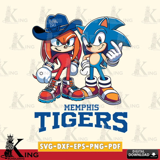 Memphis Tigers Sonic & Knuckles Football Mascot SVG file, Vector , Digital Download , PDF File , Instant Download