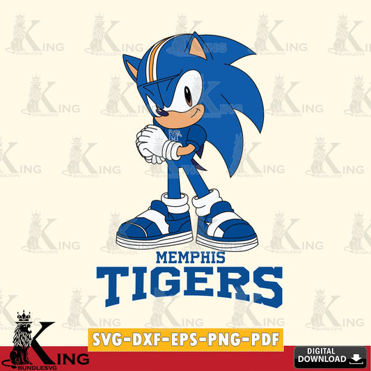 Memphis Tigers Sonic cute Football SVG file, Vector , Digital Download , PDF File , Instant Download