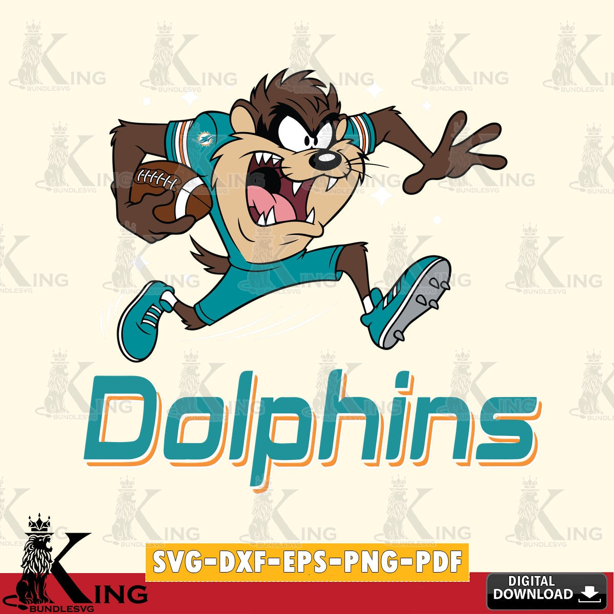 Miami Dolphins Angry Taz Football Cut file  , Digital Download , Instant Download, Looney Tunes svg, Football svg