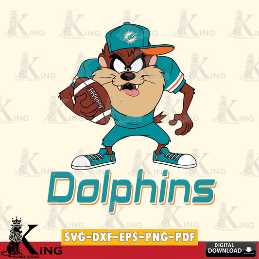Miami Dolphins Đồng phục bóng đá Taz Cut file  , Digital Download , Instant Download, Looney Tunes svg, Football svg