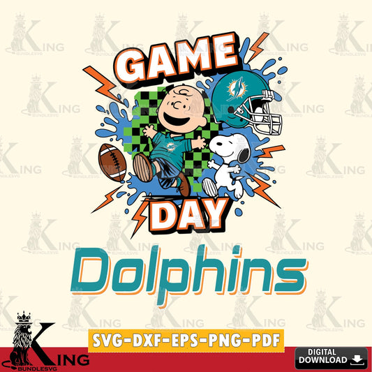 Miami Dolphins Game Day Peanuts Cricut file , Cut file  , Digital Download , PDF File , Instant Download
