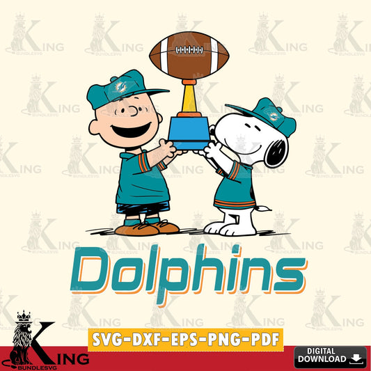 Miami Dolphins Peanuts Football Trophy Cricut file , Cut file  , Digital Download , PDF File , Instant Download