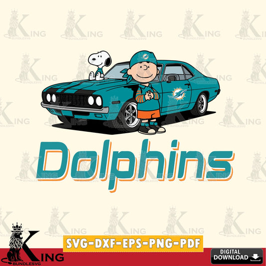 Miami Dolphins Peanuts Muscle Car Cricut file , Cut file  , Digital Download , PDF File , Instant Download
