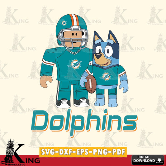 Miami Dolphins Roblox & Bluey Football SVG file , Cricut, NFL  File cut , Digital Download , PDF File