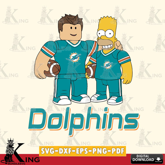 Miami Dolphins Roblox & Homer Simpson Football SVG file , Cricut, NFL  File cut , Digital Download , PDF File