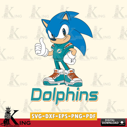Eye-catching graphic of a Miami Dolphins Sonic Like Football, a digital file for silhouette cameo and cricut projects.