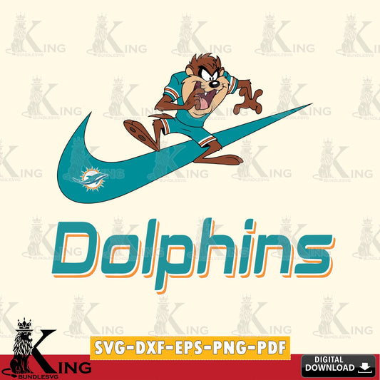 Miami Dolphins Taz Football Nike Cut file  , Digital Download , Instant Download, Looney Tunes svg, Football svg
