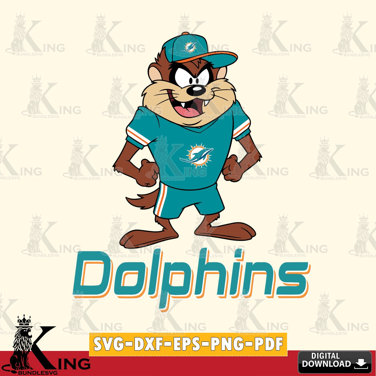 Miami Dolphins Taz Standing Pose Cut file  , Digital Download , Instant Download, Looney Tunes svg, Football svg