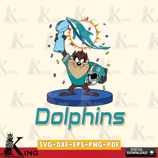 Miami Dolphins Taz Trophy Podium Cut file  , Digital Download , Instant Download, Looney Tunes svg, Football svg
