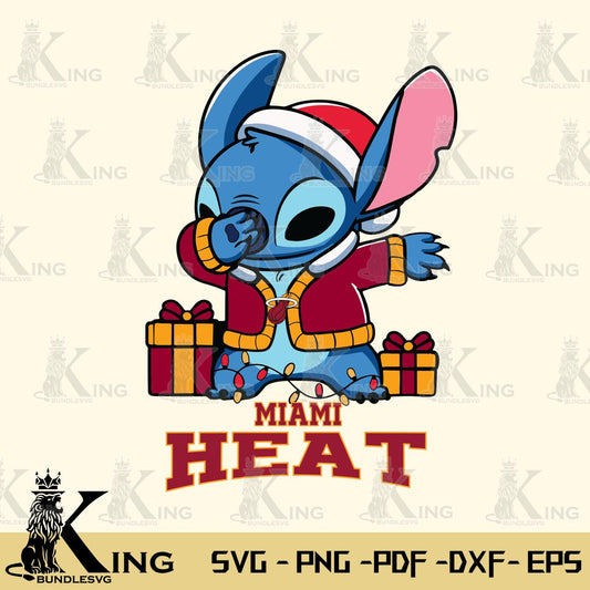 Miami Heat Stitch Merry Christmas Svg Eps Dxf Png File, Digital Download