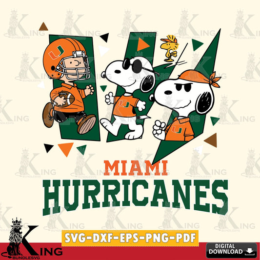 Miami Hurricanes Peanuts Joe Cool SVG, Cricut, Cut file  , Digital Download , Instant Download, Peanuts svg, NCAA svg, Football svg, Sport svg
