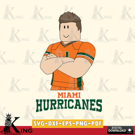 Miami Hurricanes Roblox Football SVG file , NCAA Cricut,  File cut , Digital Download , PDF File