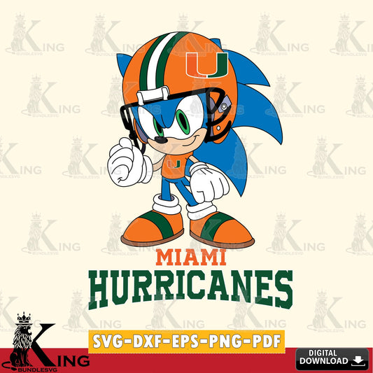Miami Hurricanes Sonic Football Mascot SVG file, Vector , Digital Download , PDF File , Instant Download