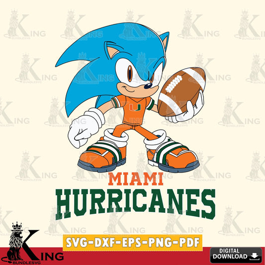 Hand-drawn style art of Miami Hurricanes Sonic Rugby vector art for engraving, cutting, and printing