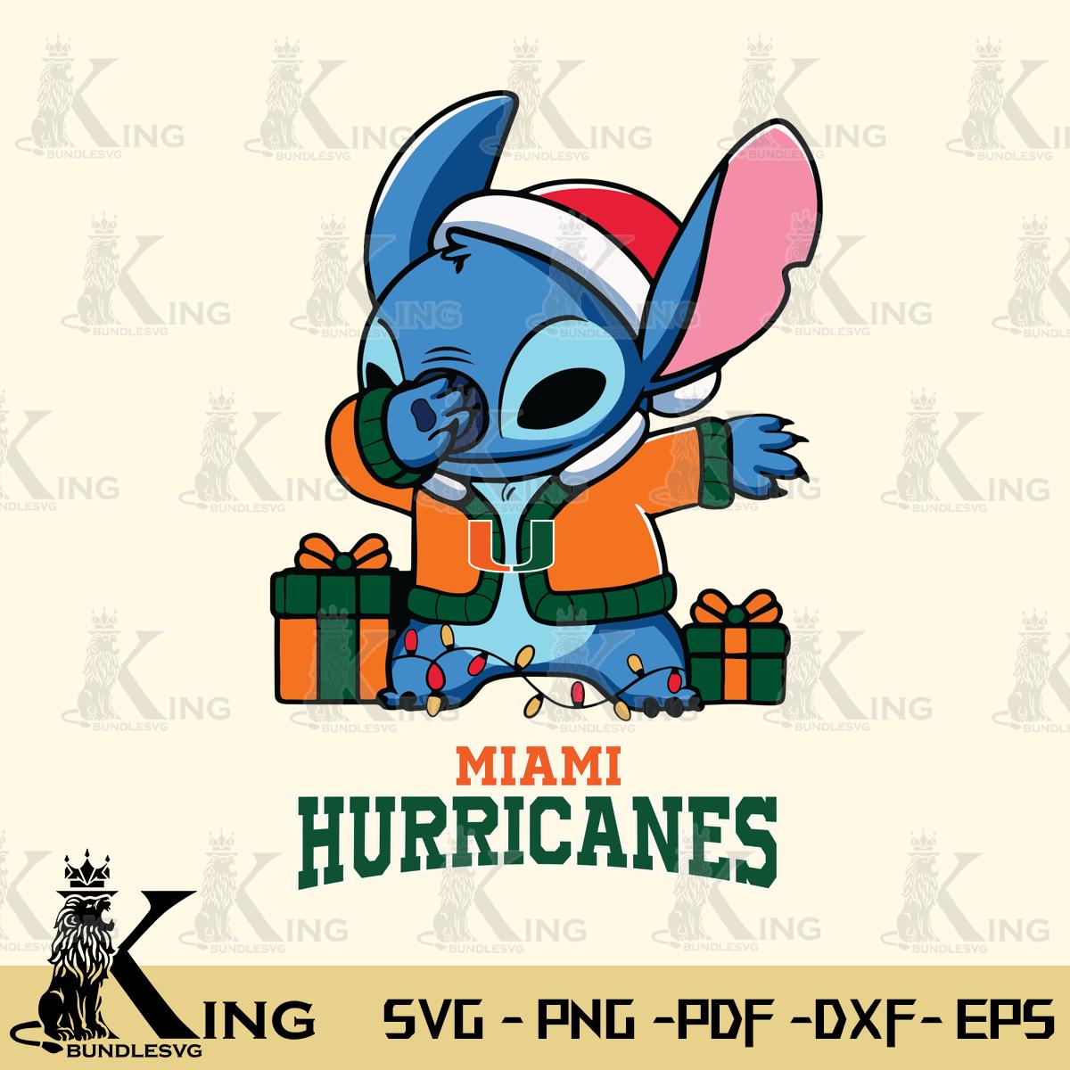 Miami Hurricanes Stitch Merry Christmas Svg Eps Dxf Png File, Digital Download