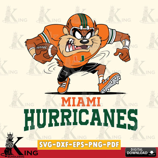 Miami Hurricanes Taz Football Helmet SVG file, Cut file  , Digital Download , Instant Download, Taz svg, NCAA svg