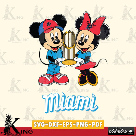 Miami Marlins Mickey Minnie Mouse Champions SVG file , For Cricut,  File cut , Digital Download , PDF File, Cut Files