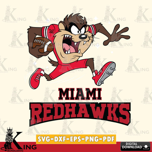 Miami RedHawks Angry Taz Football SVG file, Cut file  , Digital Download , Instant Download, Taz svg, NCAA svg