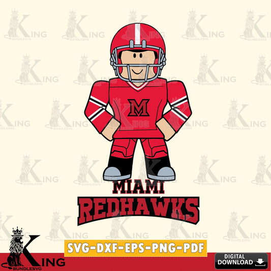 Miami RedHawks Roblox Cool Football SVG file , NCAA Cricut,  File cut , Digital Download , PDF File