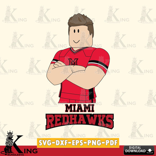 Miami RedHawks Roblox Football SVG file , NCAA Cricut,  File cut , Digital Download , PDF File