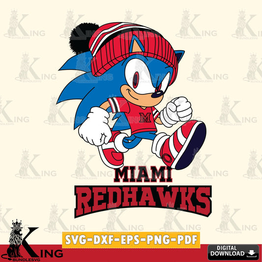 Miami RedHawks Sonic Football SVG file, Vector , Digital Download , PDF File , Instant Download