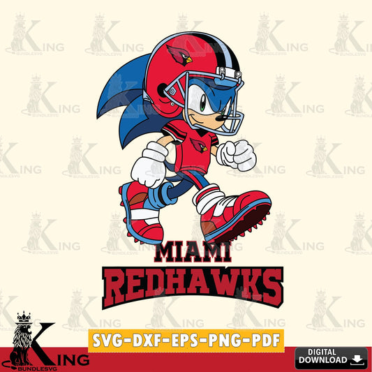 Eye-catching graphic of the Miami RedHawks Sonic Ready Football, a high-quality vector for DIY scrapbooking and home decor