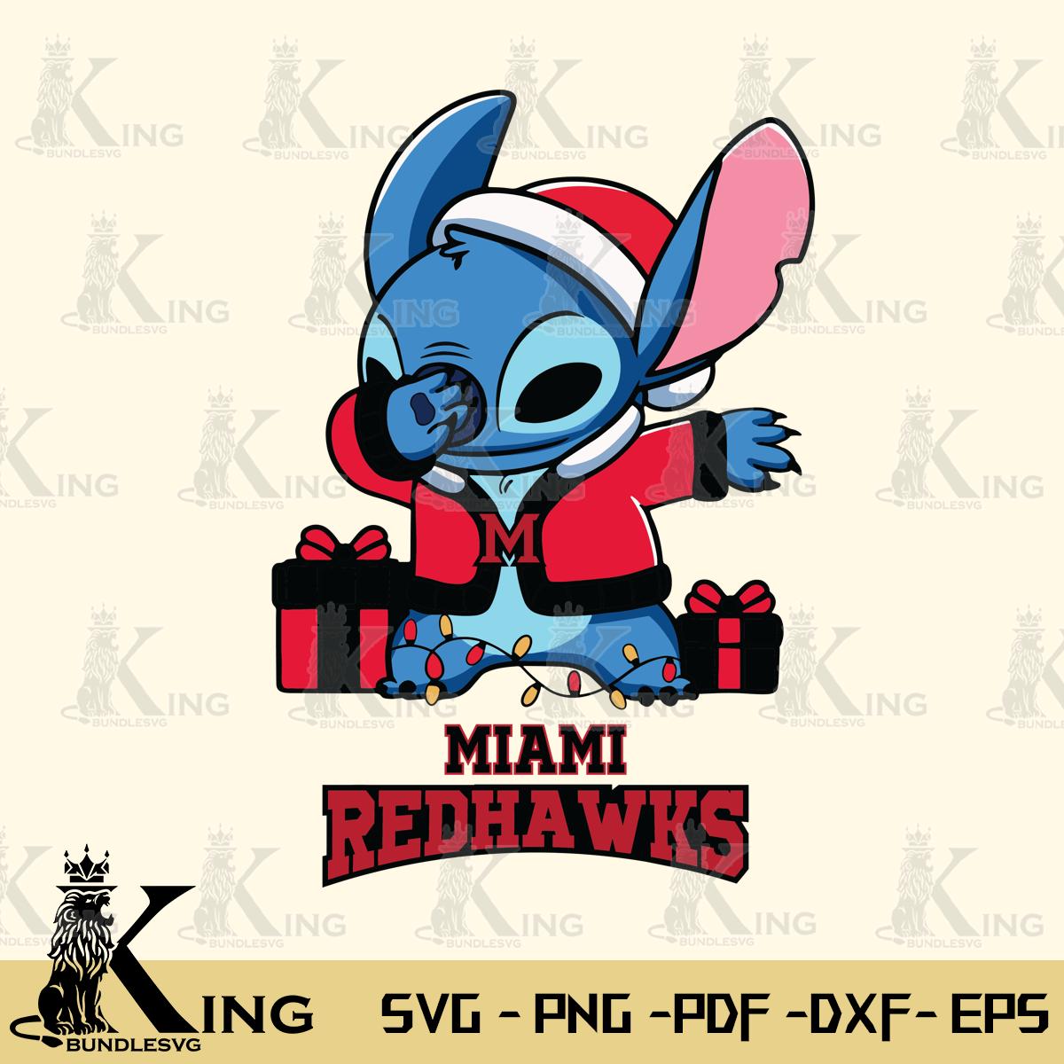 Miami RedHawks Stitch Merry Christmas Svg Eps Dxf Png File, Digital Download