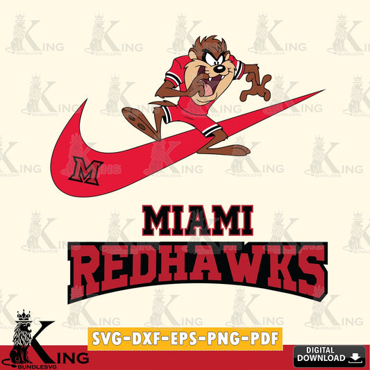 Miami RedHawks Taz Football Nike SVG file, Cut file  , Digital Download , Instant Download, Taz svg, NCAA svg