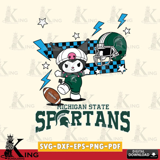 Michigan State Spartans Kuromi Game Day SVG file, Cricut, Cut file  , Digital Download , Instant Download, Sanrio svg, Clipart