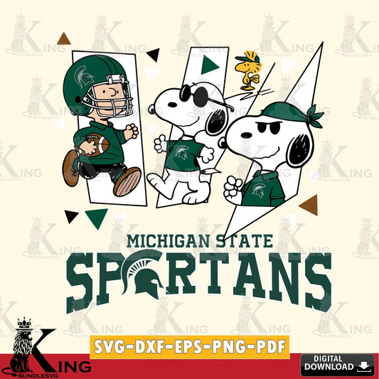 Michigan State Spartans Peanuts Joe Cool SVG, Cricut, Cut file  , Digital Download , Instant Download, Peanuts svg, NCAA svg, Football svg, Sport svg