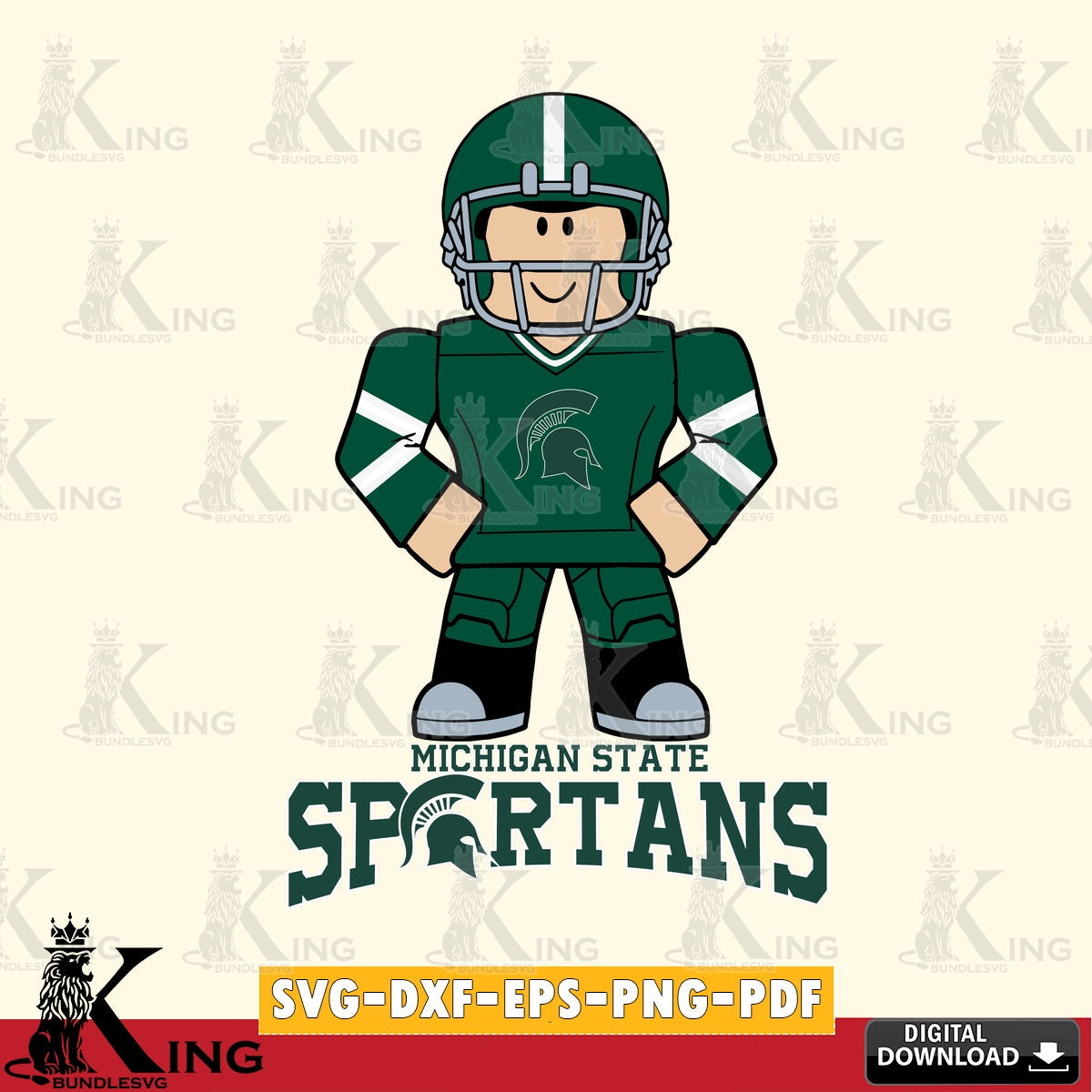 Michigan State Spartans Roblox Cool Football SVG file , NCAA Cricut,  File cut , Digital Download , PDF File
