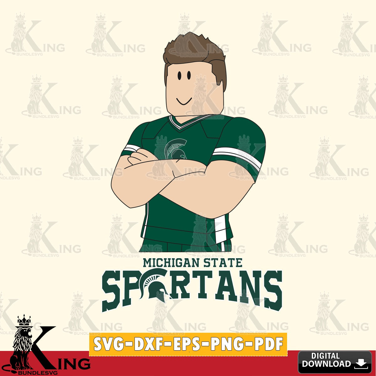 Michigan State Spartans Roblox Football SVG file , NCAA Cricut,  File cut , Digital Download , PDF File