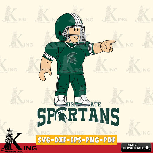 Michigan State Spartans Roblox Player Football SVG file , NCAA Cricut,  File cut , Digital Download , PDF File