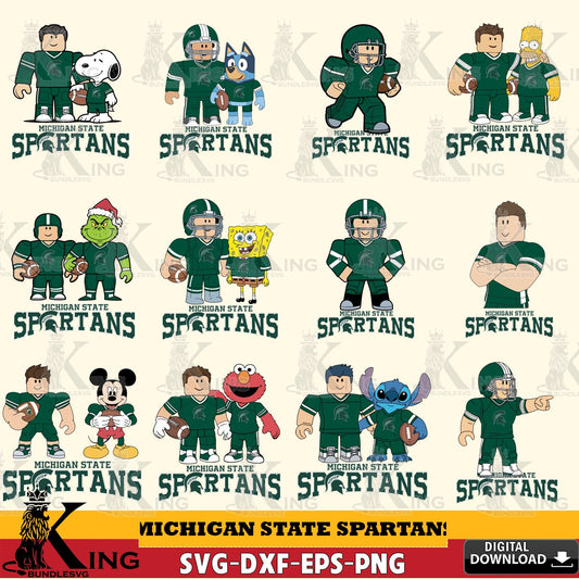 Michigan State Spartans Roblox With Friends football NCAA Bundle SVG file , NCAA Cricut,  File cut , Digital Download , PDF File