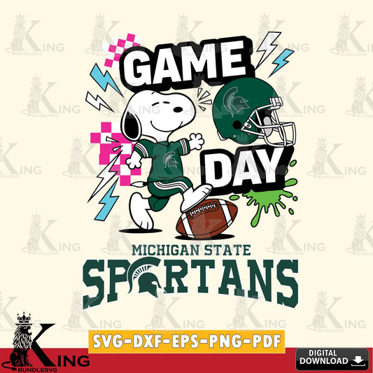 Michigan State Spartans Snoopy Game day SVG, Cricut, Cut file  , Digital Download , Instant Download, Peanuts svg, NCAA svg, Football svg, Sport svg