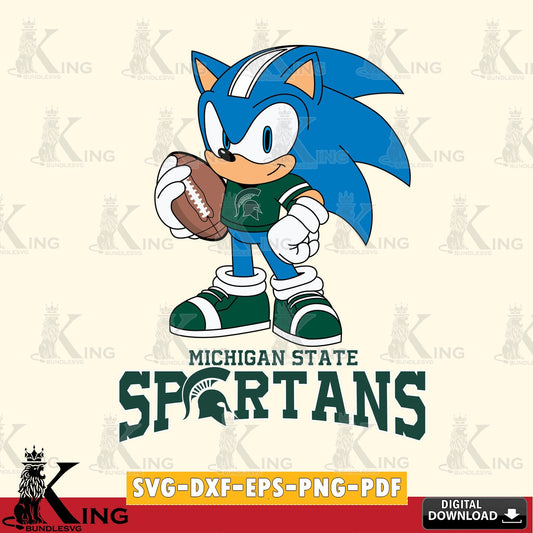 High-quality graphic of Michigan State Spartans Sonic Game Day Ready SVG cut file for personalized gifts and laser projects