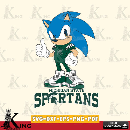 Beautiful illustration of Michigan State Spartans Sonic Like Football, a cut file ideal for vinyl projects and T-shirt printing