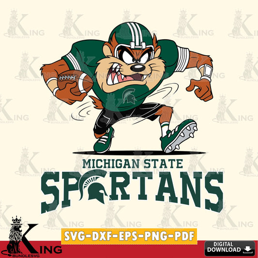 Michigan State Spartans Taz Football Helmet SVG file, Cut file  , Digital Download , Instant Download, Taz svg, NCAA svg