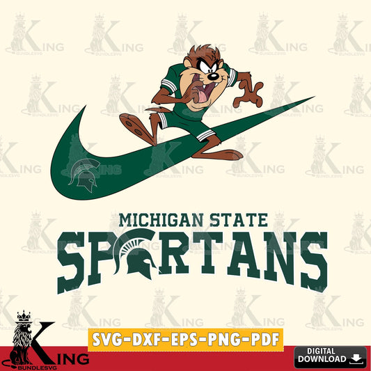 Michigan State Spartans Taz Football Nike SVG file, Cut file  , Digital Download , Instant Download, Taz svg, NCAA svg