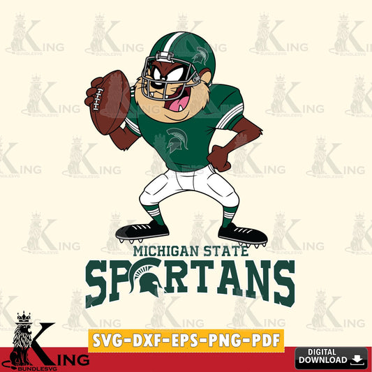 Michigan State Spartans Taz Football Player SVG file, Cut file  , Digital Download , Instant Download, Taz svg, NCAA svg
