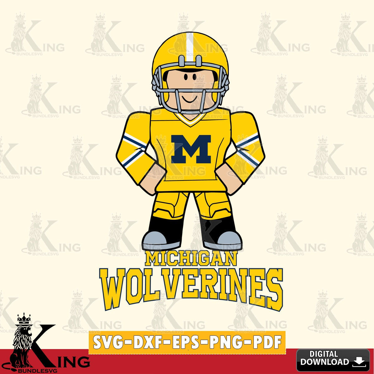 Michigan Wolverines Roblox Cool Football SVG file , NCAA Cricut,  File cut , Digital Download , PDF File