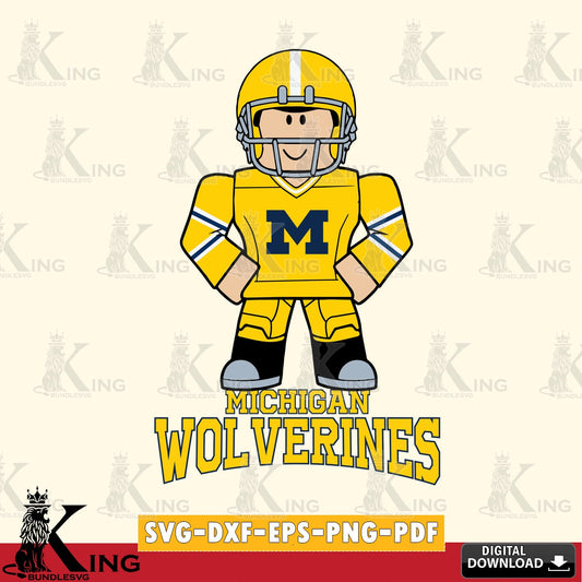 Michigan Wolverines Roblox Cool Football SVG file , NCAA Cricut,  File cut , Digital Download , PDF File